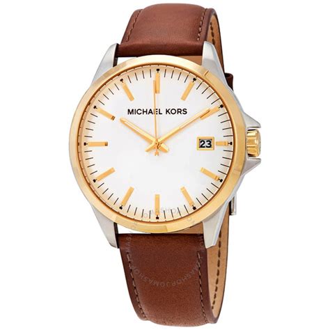 Michael Kors White Dial Men's Leather Watch MK7071